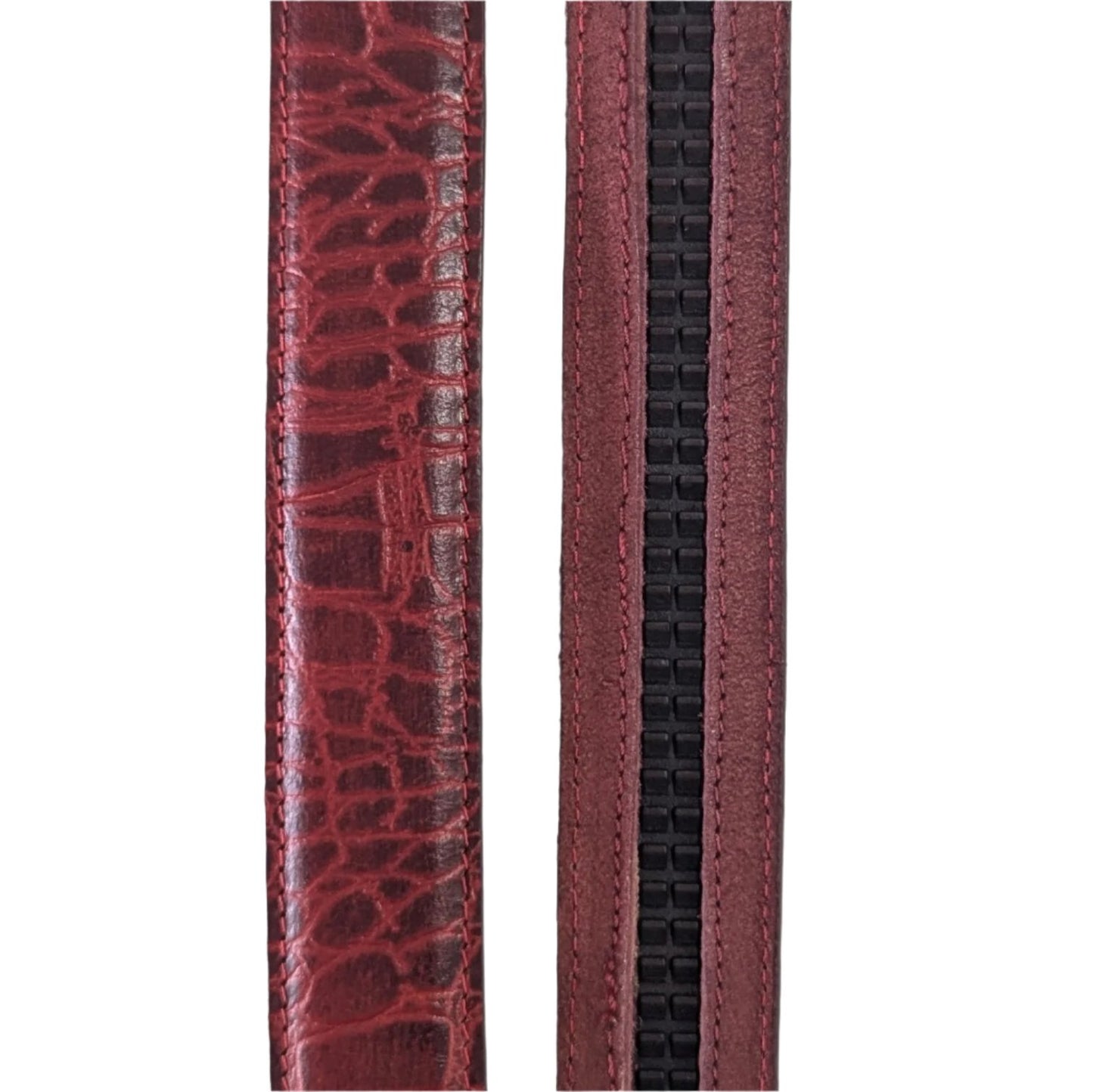 155 Men's Extra long. Full Grain. CROC Burgundy