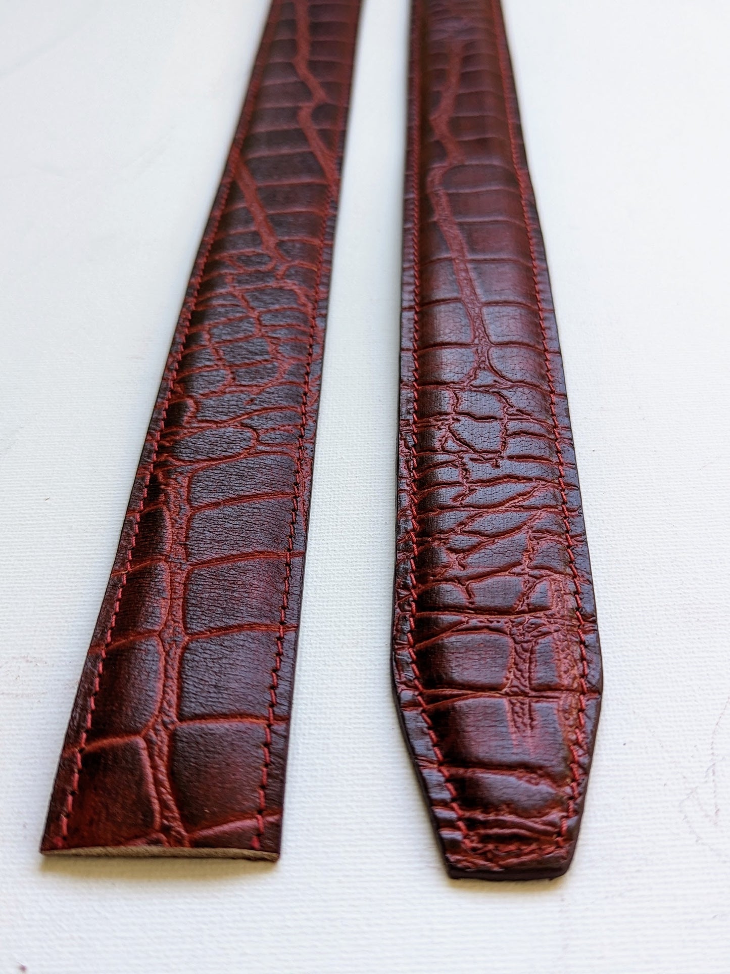 Full grain leather 'Rich burgandy croc' IRBCR55